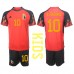 Belgia Eden Hazard #10 Hjemmedraktsett Barn VM 2022 Korte ermer (+ Korte bukser)